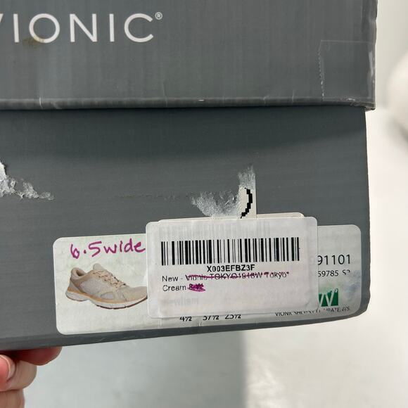 Vionic Tokyo Lightweight Sneakers Mesh Cream/Beige Orthotic Women 6.5 Wide NWB - Picture 9 of 10